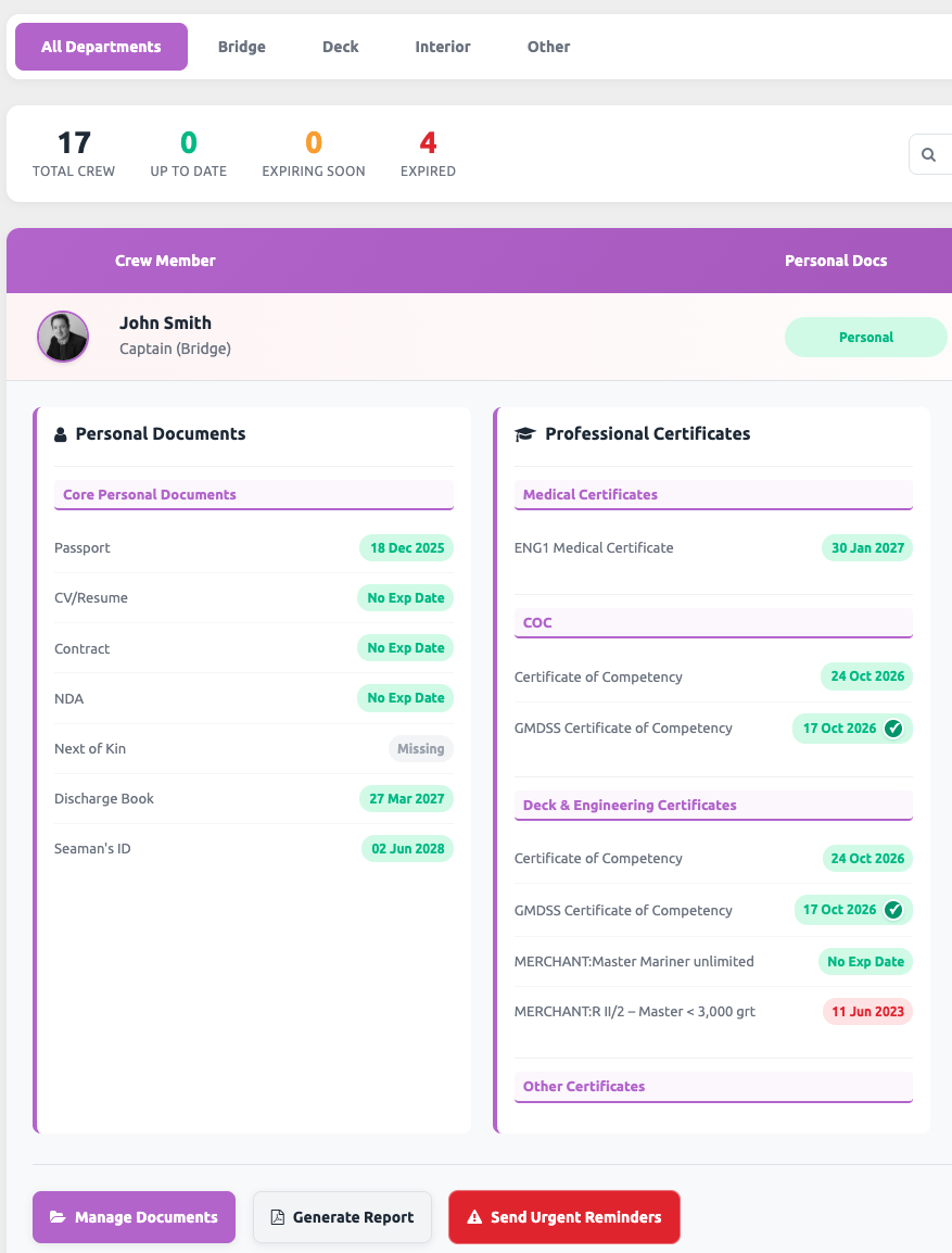 Introducing Sealogical’s Crew Document Dashboard